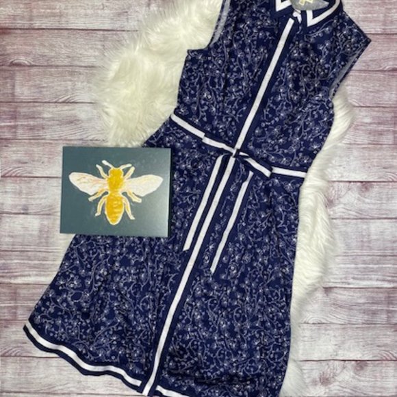 MAISON JULES Floral Button Down Striped Dress - Picture 2 of 9